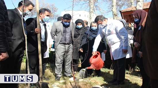 مراسم کاشت نهال و روز درختکاری در بیمارستان شریعتی برگزار شد 